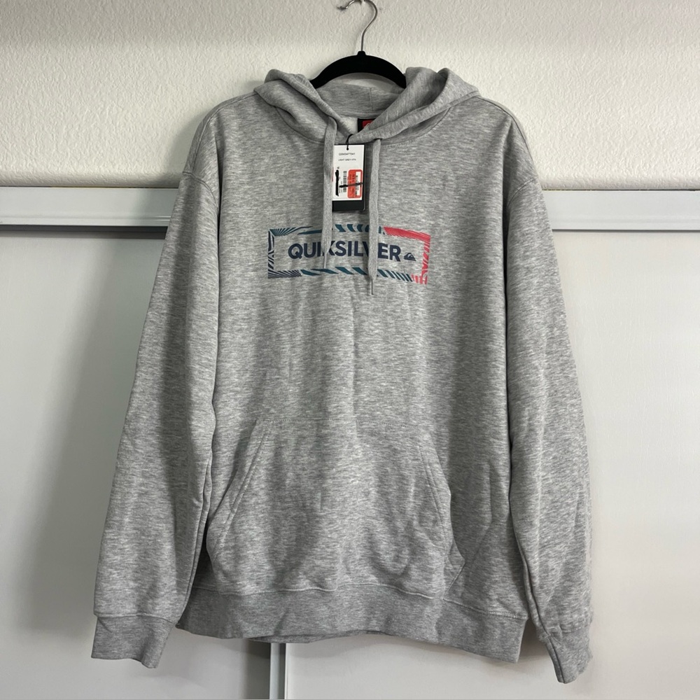 Quiksilver Men’s Gray Pullover Sweater Hoodie Size Large NWT